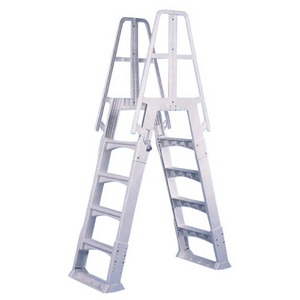 VinylWorks Slide Lock A-Frame Ladder (White)
